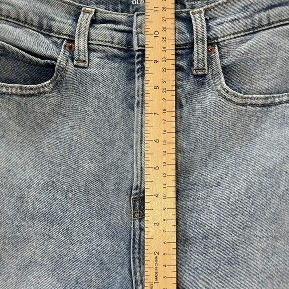 Old Navy High Waisted Button Fly Sky-Hi Straight Leg Raw Edge Hem Jeans Size 6 - Picture 11 of 16